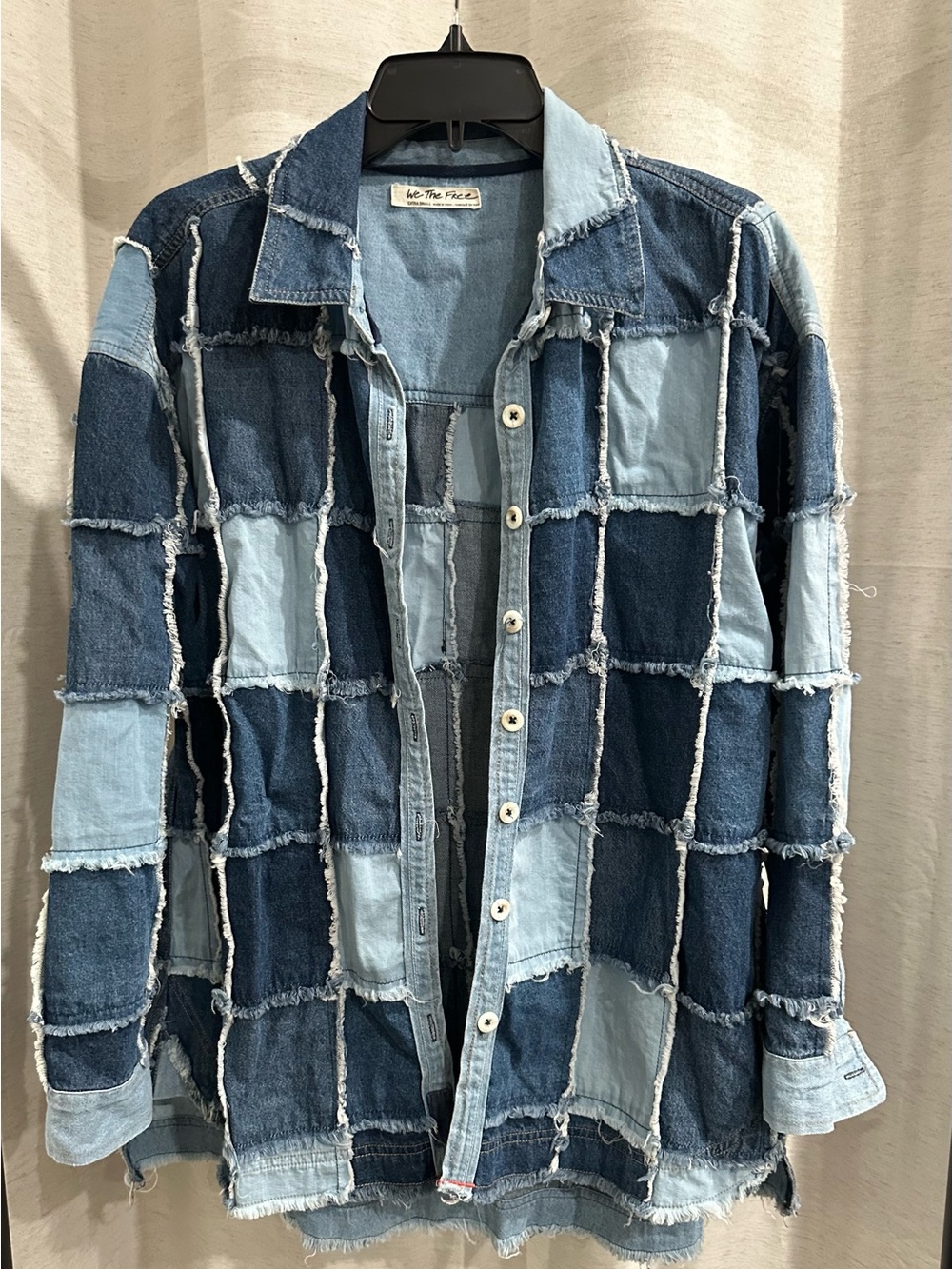 NWOT We The Free "Denim Dreams" Patchwork Tunic Shirt by Free People